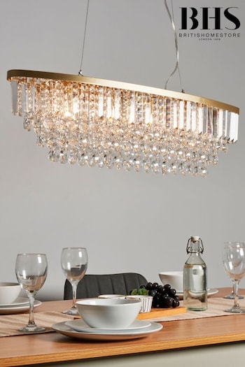 BHS Satin Brass Paladina Diner Pendant Ceiling Light (N75173) | £200