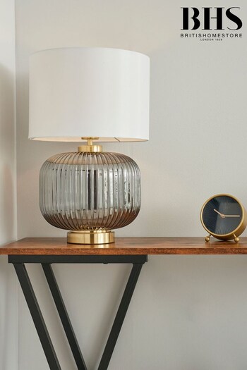 BHS Satin Brass Lyna Glass Table Lamp (N75178) | £80