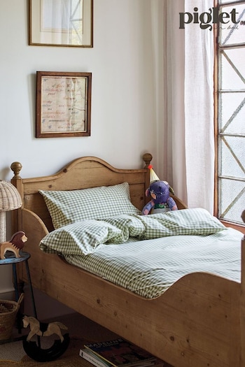 Piglet in Bed Pear Kids Gingham Cotton Bedding Set (N75251) | £89