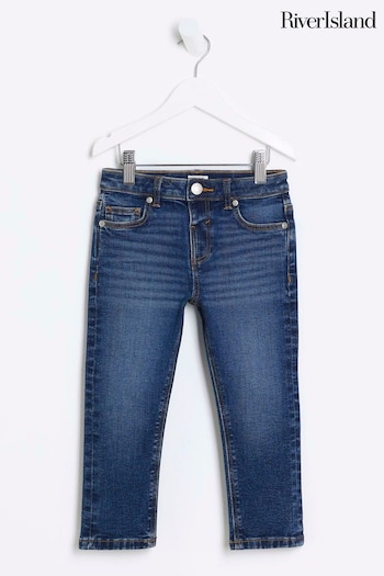 River Island Blue Slim Boys Relaxed Jeans (N75322) | £17