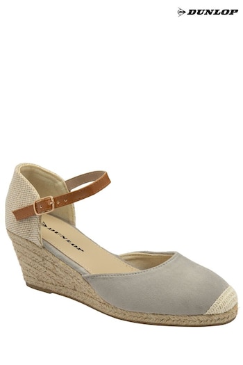 Dunlop Grey Ladies Wedge Espadrille Shoes (N75368) | £35