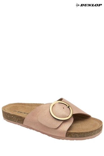 Dunlop Pink Ladies Single Large Buckle Footbed Sandals (N75369) | £30