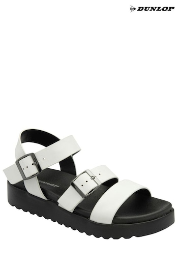 Dunlop White Ladies Toe Post Footbed Sandals (N75375) | £30