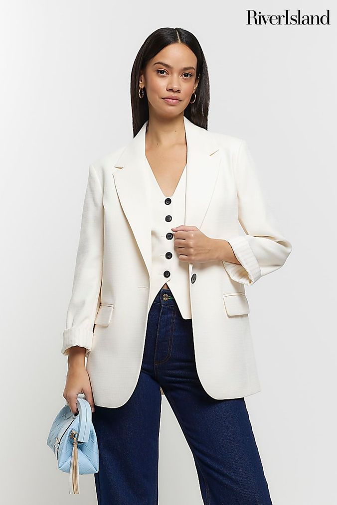 Cream short jacket top