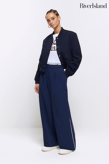 River Island Blue Contrast Side Stripe Trousers (N75550) | £40