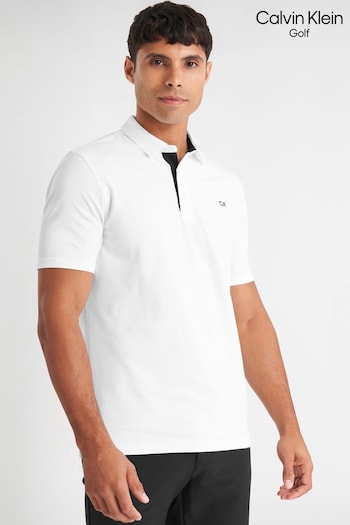Calvin Klein Golf Uni White Polo Shirt (N75611) | £35