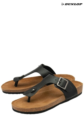 Dunlop Black Toe Post Mens Sandals (N75640) | £35
