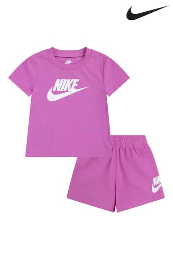 Nike orange Pink Little Kids T-Shirt and Shorts Set (N75719) | £35