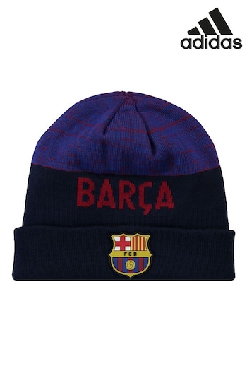 Chromo Blue Barcelona Wordmark Pom Knit Hat (N75737) | £18