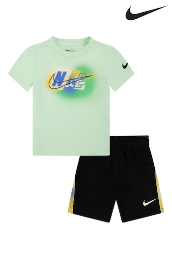 Nike orange Blue Little Kids Hazy Rays T-Shirt and Shorts Set (N75746) | £35