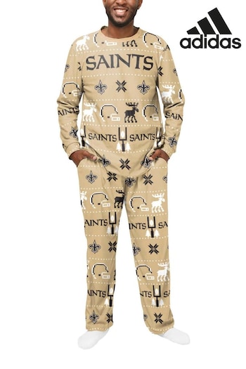 adidas deadHYPE Gold NFL New Orleans Saints Forever Collectibles 2021 Crewneck Ugly Pyjamas (N75749) | £42