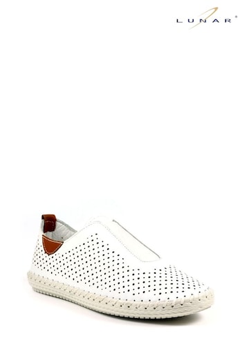 Lunar Yarmouth White Leather Shoes (N75879) | £45