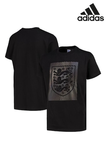 adidas Black England Tonal Reflective Graphic T-Shirt (N75900) | £18