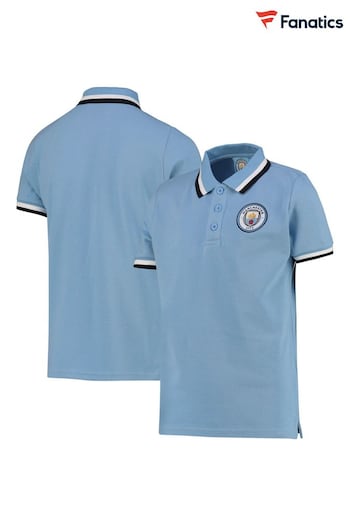 adidas Blue Manchester City Tipped Polo Shirt (N75943) | £20