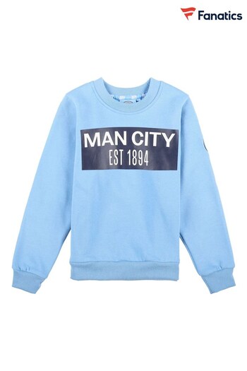 adidas Blue Manchester City Graphic Crew Neck Sweatshirt (N75947) | £30