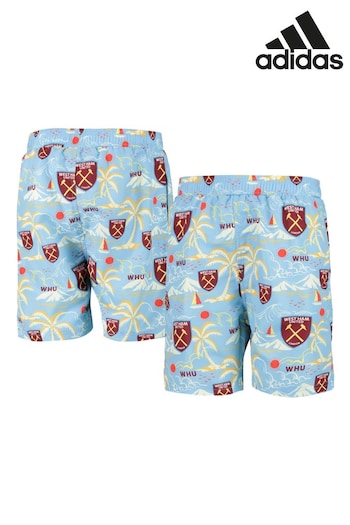 adidas Blue West Ham United Hawaiian Shorts (N75949) | £25