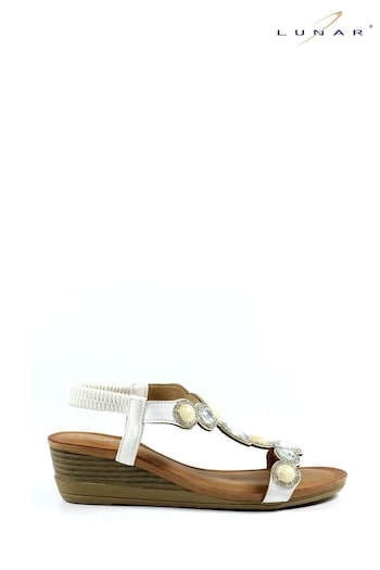 Lunar Presley White Wedge Sandals (N76081) | £37