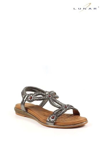 Lunar Marca Pewter Silver baratas sandals (N76138) | £40