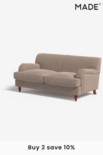 MADE.COM Matt Velvet Taupe Grey Orson 2 Seater Sofa (N76203) | £999