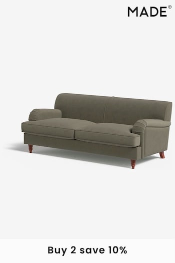 MADE.COM Cotton Weave Dark Olive Orson 3 Seater Sofa (N76218) | £1,175