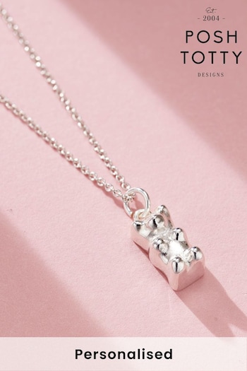 Personalised Gummy Bear Charm Necklace by Posh Totty (N76327) | £39