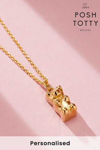 Personalised Gummy Bear Charm Necklace by Posh Totty (N76335) | £49