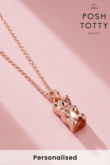 Personalised Gummy Bear Charm Necklace by Posh Totty (N76336) | £49