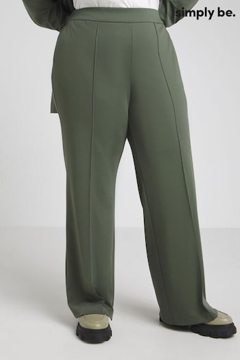 Simply Be Green Ponte Wide Leg Trousers (N76356) | £30