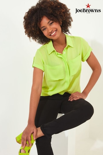 Joe Browns Green Neon Lime Collared Blouse (N76385) | £40