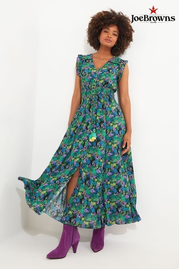 Joe Browns Green Boutique Vivid Floral Sequin Maxi Dress (N76390) | £85