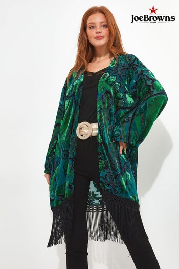 Joe Browns Green Luxe Floral Devore Kimono Cover-up (N76395) | £84