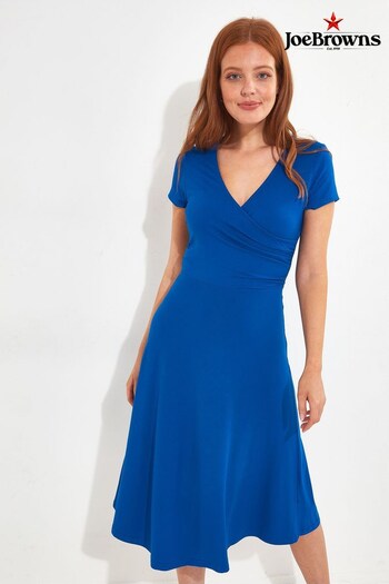 Joe Browns Blue Colour block A-Line Wrap Dress (N76403) | £45