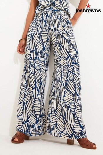 Joe Browns Blue Abstract Fern Print Co-Ord Trousers (N76417) | £50