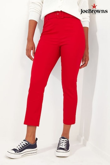 Joe Browns Red Retro Belted Slim Capri Trousers (N76458) | £50