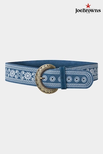 Joe Browns Blue Western Embroidered Suede Belt (N76483) | £50