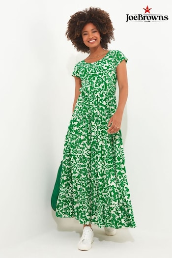 Joe Browns Green Petite Printed Tiered Maxi Dress (N76490) | £65