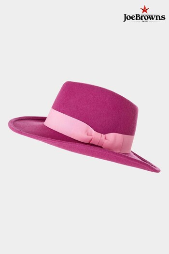 Joe Browns Pink Premium Wool Ribbon Fedora Hat (N76516) | £50