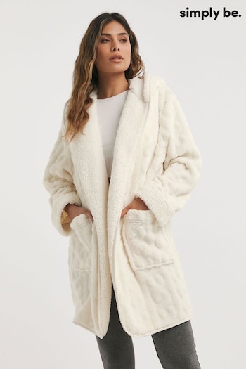 Simply Be Cream Pretty Secrets Oversized Fleece Cardigan (N76522) | £32