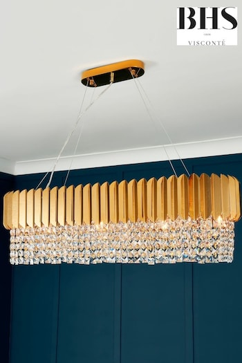 Visconte by BHS Polished brass Pagani 8 Light Bar Chandelier (N76528) | £680