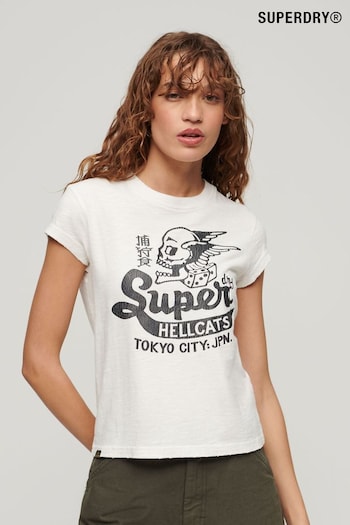 Superdry Cream Retro Rocker Short Sleeve T-Shirt (N76561) | £27