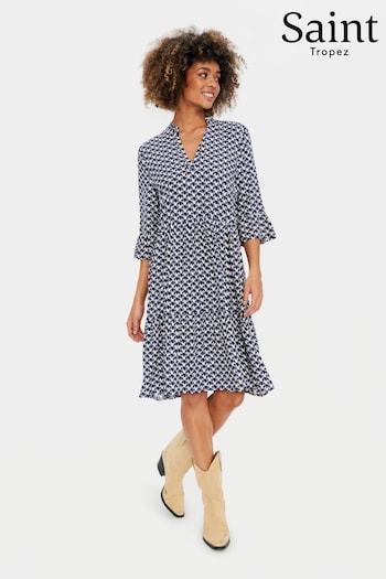 Saint Tropez Blue Eda Half Sleeve Knee Length Dress (N76660) | £50