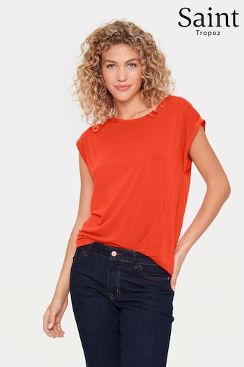 Saint Tropez Orange Adelia Short Batwing Sleeve T-Shirt (N76678) | £30