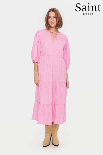 Saint Tropez Pink Damaris Half Sleeve Midi Dress (N76699) | £70