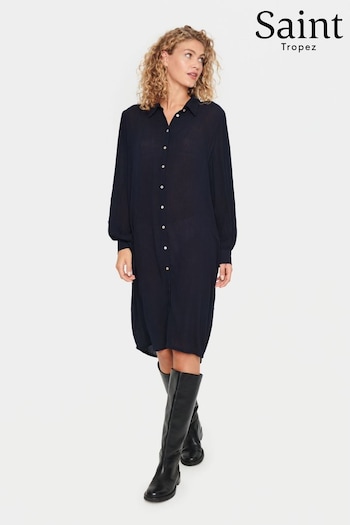 Saint Tropez Blue Alba Knee-Length Shirt Peak Dress (N76711) | £50