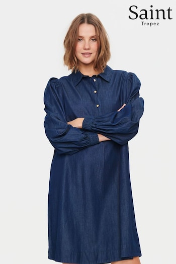 Saint Tropez Blue Doreen Above Knee Length Shirt Dress (N76714) | £80