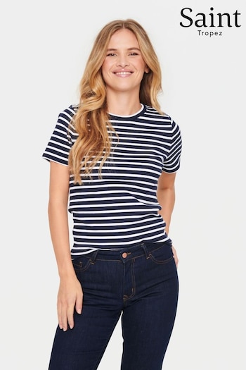 Saint Tropez Blue Aster Short Sleeve Stripe T-Shirt (N76715) | £35