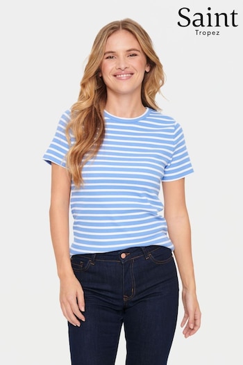Saint Tropez Blue Aster Short Sleeve Stripe T-Shirt (N76718) | £35