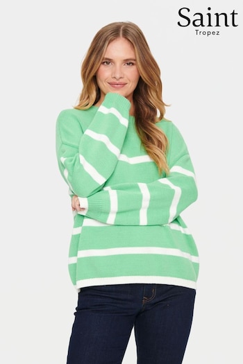 Saint Tropez Green Terna Relaxed Fit Crew Neck Pullover Jumper (N76727) | £60