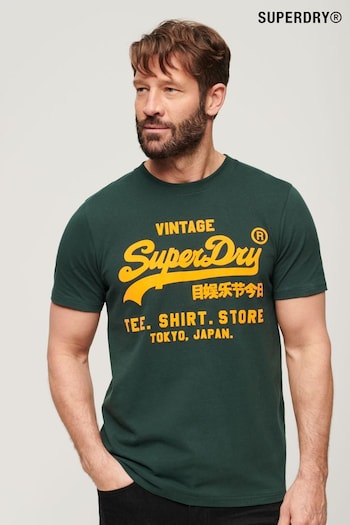 Superdry Enamel Green Neon Vintage Logo T-Shirt (N76871) | £30