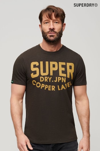 Superdry Brown Copper Label Workwear Brown T-Shirt (N76896) | £30